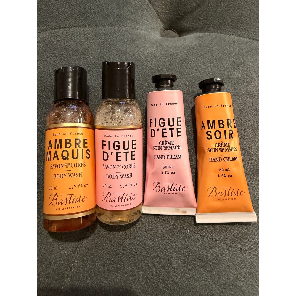 Bastide Aix-en-Provence Travel Set Body Wash Hand Cream Ambre Figue 4 Piece New